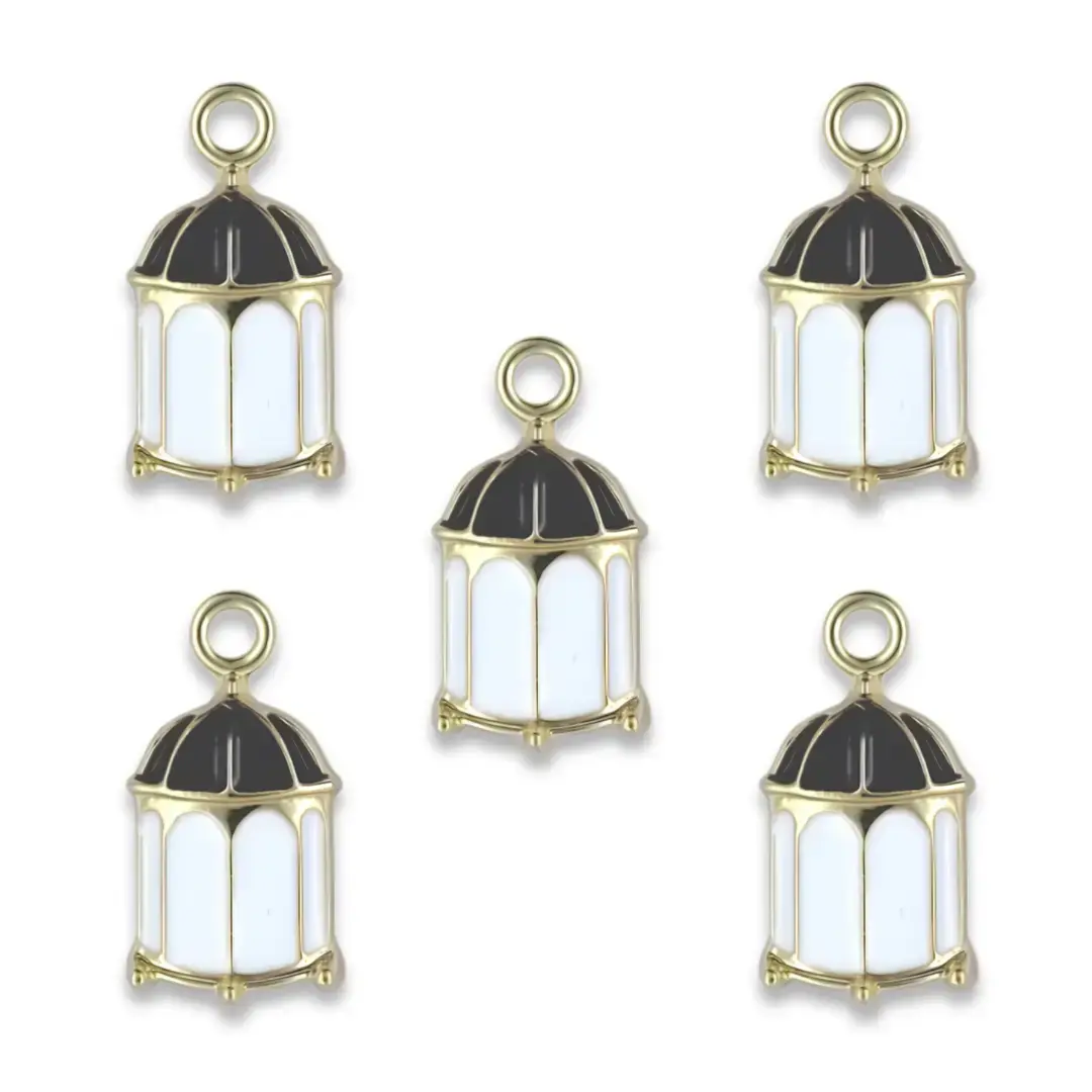 Bird Cage Enamel Pendant Charms