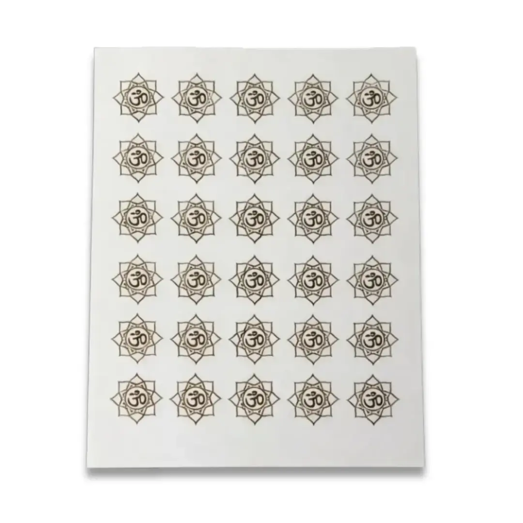 Om Embossed Gold Sticker Sheet – A5 for Resin Art & Spiritual Crafts